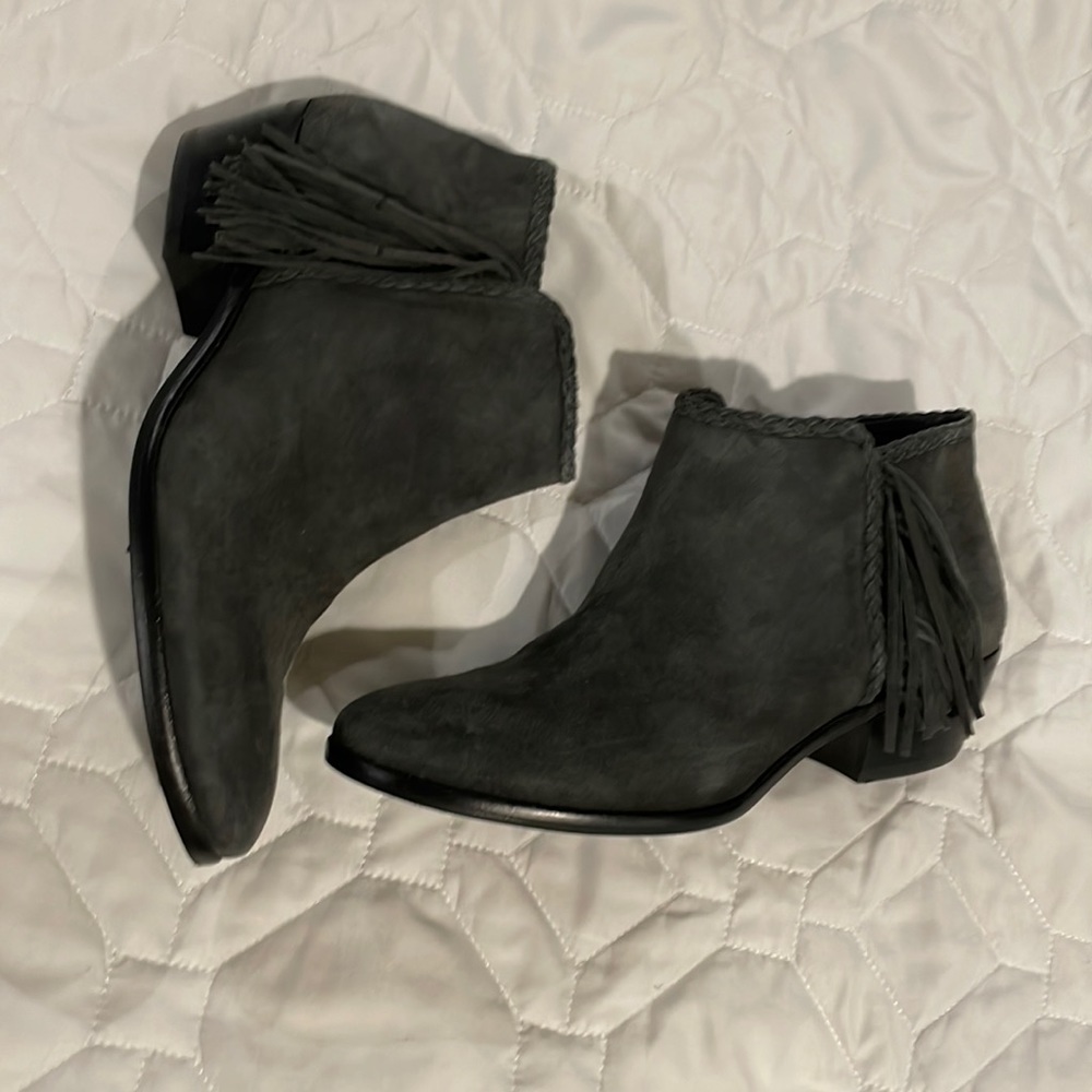 Sam Edelman Gray Suede Booties 6.5